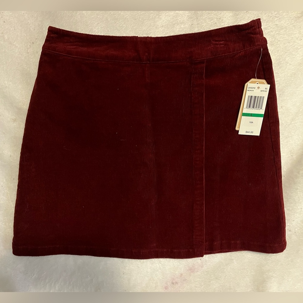 Copper Key Burgundy‎ Corduroy Skirt